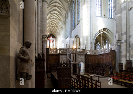 Magdeburger Dom, auf dem Fluss Elbe, Magdeburg, Sachsen-Anhalt, Deutschland, Europa Stockfoto