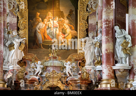 Innenansicht der Kirche Wies Wieskirche in Steingaden, Pfaffenwinkel, bauen von 1745 – 1754 von den Brüdern Johann Baptist und Domin Stockfoto