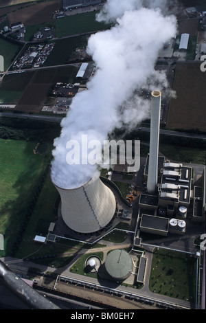 Luftaufnahme von Kohle abgefeuert Kraftwerk Lahde, North Rhine-Westphalia, Deutschland Stockfoto