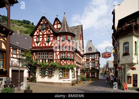 Das Gasthaus Altes Haus in Bacharach am Rhein, Rheinland-Pfalz, Deutschland, Europa Stockfoto