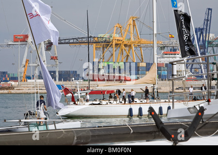 Yacht Hafen, Americas Cup 2007, Valencia, Spanien Stockfoto