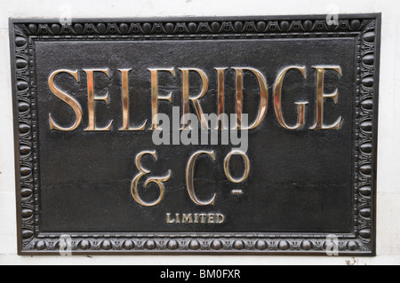 Selfridge & Co Limited Zeichen, Oxford Street, London, England, UK Stockfoto