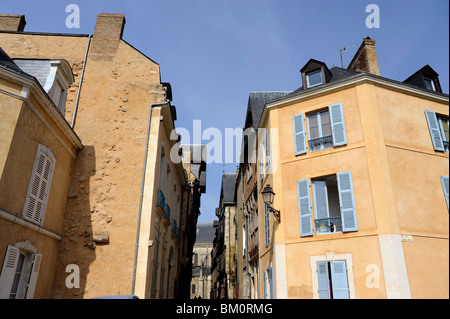 Alte Häuser in Plantagenet Stadt, alte Stadt von Le Mans, Sarthe, Frankreich Stockfoto