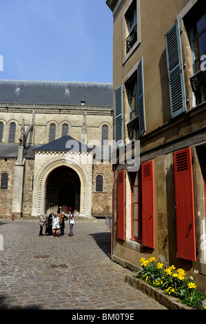 Kathedrale von Saint-Julien Plantagenet Stadt, alte Stadt von Le Mans, Sarthe, Frankreich Stockfoto