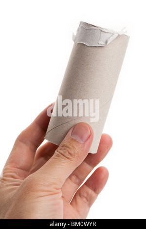 Leere WC-Papier Rollen hautnah Stockfoto