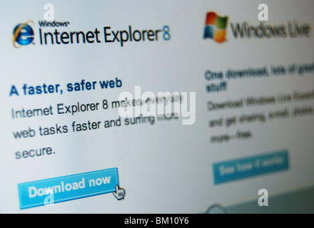 Foto-Illustration von Microsoft-Web-Seiten, auf einem Computerbildschirm zu sehen Stockfoto