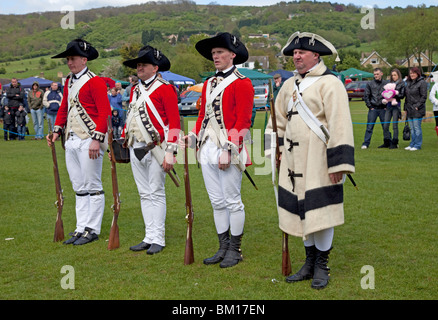 Soldaten in georgischen Militär Kostüm aus historischen Promotions bei Mayday am Woodmancote Cheltenham UK 2010 Stockfoto