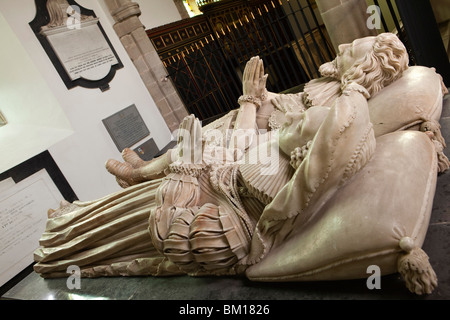 Großbritannien, England, Herefordshire, viel Marcle, St.-Bartholomäus Kirche, 1660 Bildnisse von John Kyrle und Sybille Scudamore Stockfoto