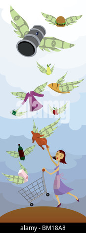 Konzeptbild, Inflation in der Wirtschaft darstellt Stockfoto