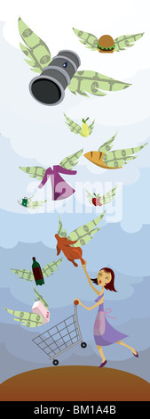 Konzeptbild, Inflation in der Wirtschaft darstellt Stockfoto