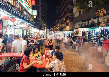 Restaurant im Freien, Petaling Street, Chinatown, Kuala Lumpur, Malaysia, Südostasien, Asien Stockfoto