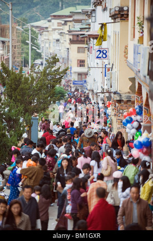 Festival Zeit Straßenmarkt, Thimphu, Bhutan, Asien Stockfoto