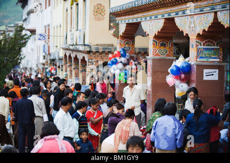 Festival Zeit Straßenmarkt, Thimphu, Bhutan, Asien Stockfoto