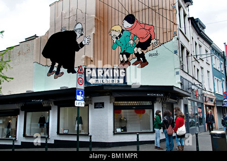 Rue Blaes Straat Brüssel Belgien Flohmarkt in der Nähe von Place de Grandsablon Antiquitätenmarkt Grote Zavel Stockfoto