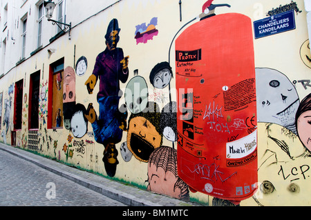 Flohmarkt Graffiti fRue Blaes Straat Brüssel Belgien Stockfoto