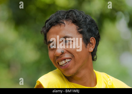 Lokalen Trek Guide auf Gunung Rinjani Nationalpark, Lombok, Indonesien Stockfoto