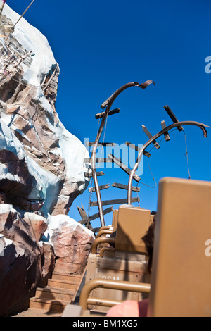 Orlando, FL - Jan 2009 - gebrochen Schienen auf Expedition Everest Achterbahnfahrt an Disneys Tierkönigreich in Orlando Florida Stockfoto