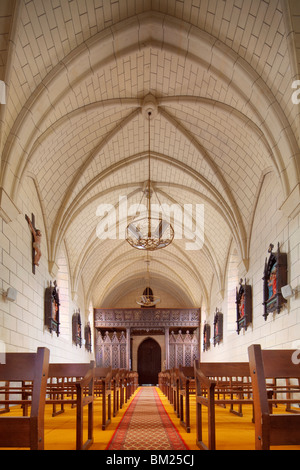 Innenraum der Pfarrkirche, Stadt von La Vraie Croix, überweisen von Morbihan, Bretagne, Frankreich Stockfoto