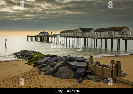 Southwold Pier in den frühen Morgenstunden, Southwold, Suffolk, UK Stockfoto