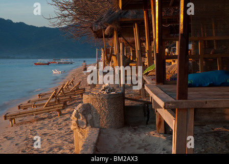 Flut an einem Og Gili Air Stränden, Lombok, Indonesien Stockfoto