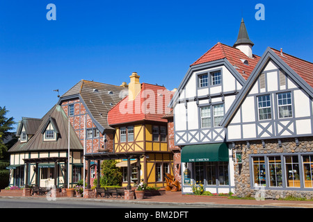 Dänische Architektur auf Alisal Straße, Solvang, Santa Barbara County, Zentral-Kalifornien, USA Stockfoto