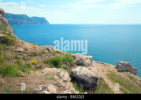 Sommer Küstenblick von Balaclava (Krim, Ukraine) Stockfoto