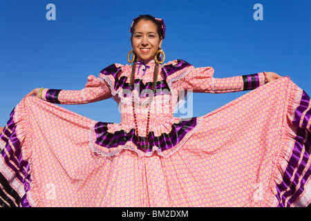 Folkloristische Tänzerin, Tucson Rodeo Parade, Tucson, Arizona, USA Stockfoto