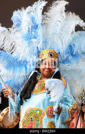 Fasching Indianer im Frack Stockfoto