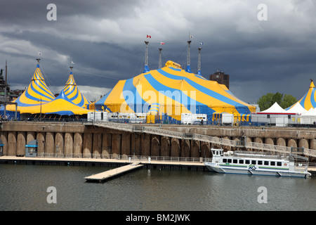 Cirque du Soleil Zirkuszelt, Vieux Port, Montreal Stockfoto