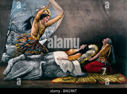 Der Tod des Minnehaha, Currier und Ives, (1867), (1857-1907), Washington, D.C., Library of Congress Stockfoto