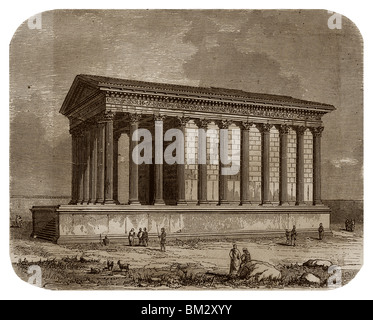 Das Maison Carrée in Nemausus (jetzt Nîmes). Stockfoto