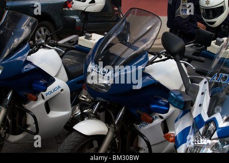 Polizei-Motorräder und Polizist 05.11.2010 Stockfoto