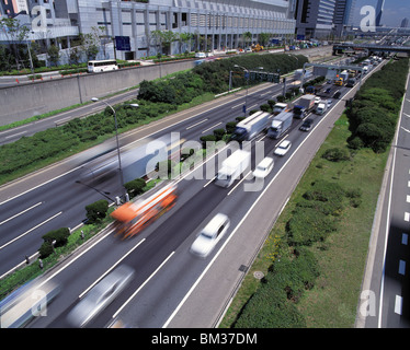 Highway Traffic, hohe Betrachtungswinkel Stockfoto