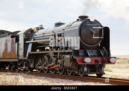 Dampflokomotive der dritten Klasse „Samson“ auf der Schmalspurbahn Romney, Hythe und Dymchurch in Kent, Großbritannien Stockfoto