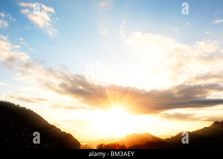 Himmel in der Dämmerung, in der Präfektur Kagawa, Shikoku, Japan Stockfoto