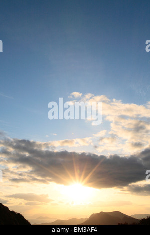 Himmel in der Dämmerung, in der Präfektur Kagawa, Shikoku, Japan Stockfoto