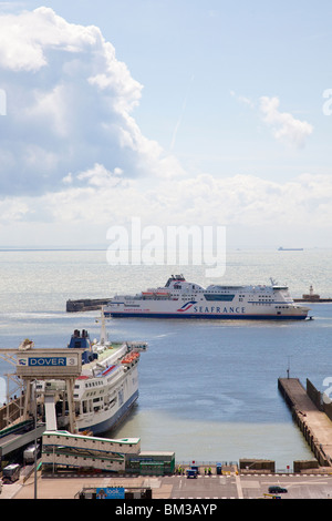 SeaFrance Fähre betritt Dover Docks, Kent, UK Stockfoto