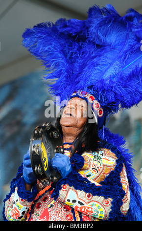 Fasching Indianer im Frack Stockfoto