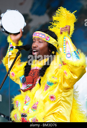 Fasching Indianer im Frack Stockfoto