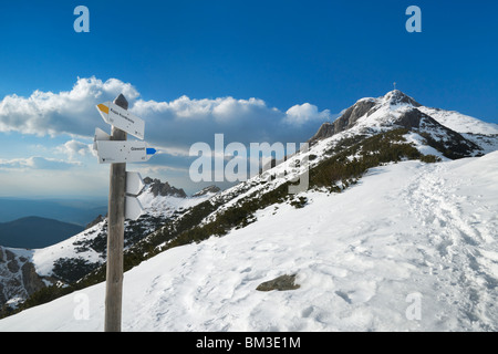 Ansicht des Giewont Peak von Kopa Kondracka, Tatra-Gebirge, Polen Stockfoto