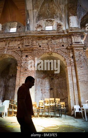 Innenausbau von El Monumento unvollendete Kirche, Stadt Castaño del Robledo, Provinz Huelva, Andalusien, Spanien Stockfoto