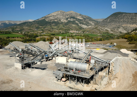 Thorame Steinbruch in alpiner Landschaft, Thorame, Alpes-de-Haute-Provence Frankreich Stockfoto