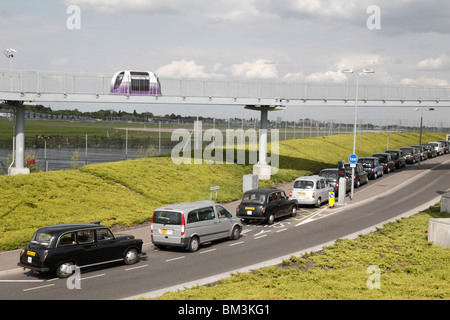 Eine persönliche Rapid Transport (PRT) Pod während der Tests am Flughafen Heathrow, London, UK. Mai 2010 Stockfoto