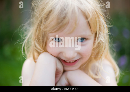 Porträt von glücklichen 4 jährige Mädchen Stockfoto