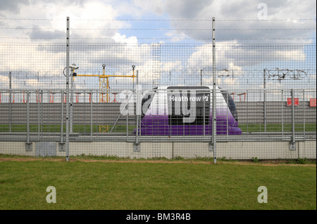 Eine persönliche Rapid Transport (PRT) Pod während der Tests am Flughafen Heathrow, London, UK. Mai 2010 Stockfoto