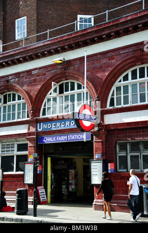 Chalk Farm unterirdischen Eingang, Adelaide Road, Chalk Farm, London Borough of Camden, Greater London, England, Vereinigtes Königreich Stockfoto