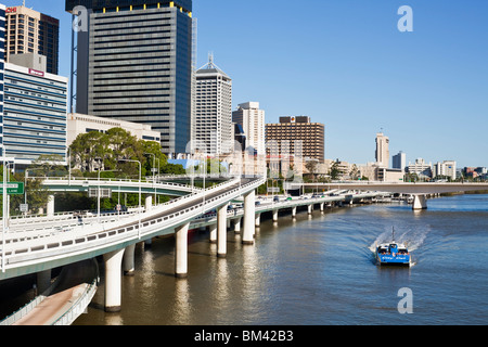 Blick auf den Brisbane River in North Quay. Brisbane, Queensland, Australien Stockfoto