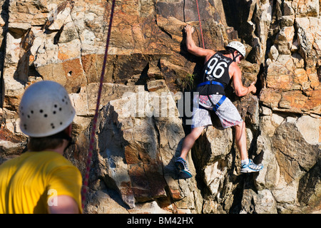 Klettern auf dem Kangaroo Point Cliffs. Brisbane, Queensland, Australien Stockfoto