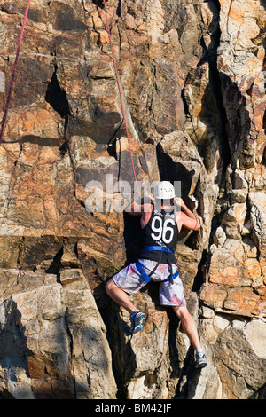 Klettern auf dem Kangaroo Point Cliffs. Brisbane, Queensland, Australien Stockfoto