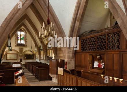 Großbritannien, Herefordshire, Brockhampton, alle Heiligen Künste und Handwerke Kirche, Interieur, Chorgestühl Stockfoto